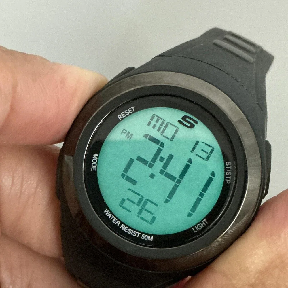 Skechers Boys Watch 33mm Gray Digital Sport Black Rubber 50M Backlight SB2063W